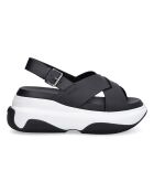 Sandales plateforme June noir/blanc