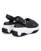 Sandales plateforme June noir/blanc