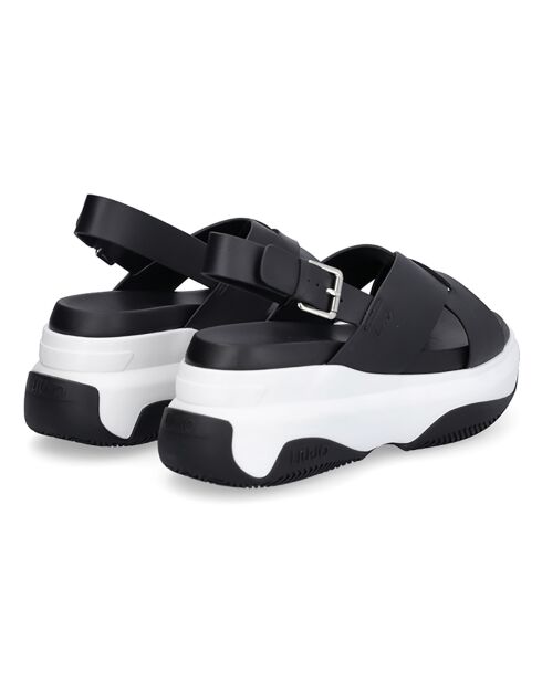 Sandales plateforme June noir/blanc
