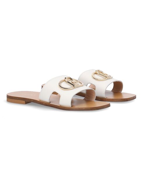 Mules en Cuir Elia blanches