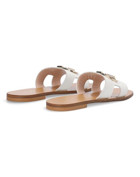 Mules en Cuir Elia blanches