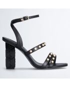 Sandales en Cuir Selena noires - Talon 10 cm