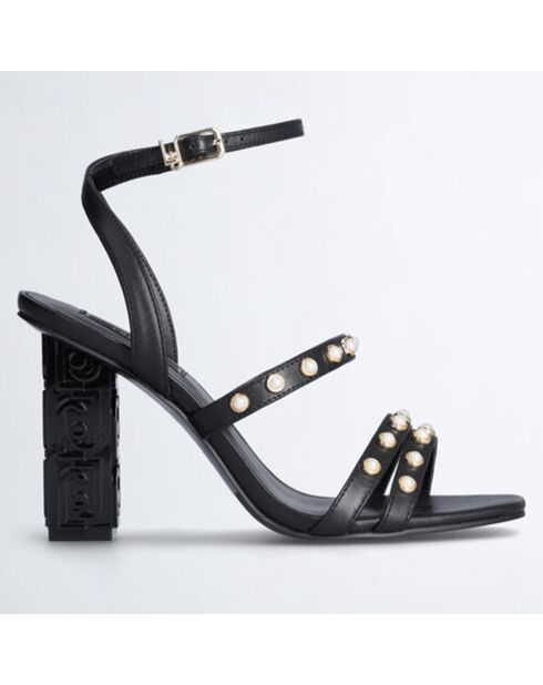 Sandales en Cuir Selena noires - Talon 10 cm