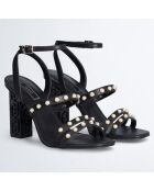 Sandales en Cuir Selena noires - Talon 10 cm