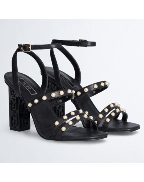 Sandales en Cuir Selena noires - Talon 10 cm