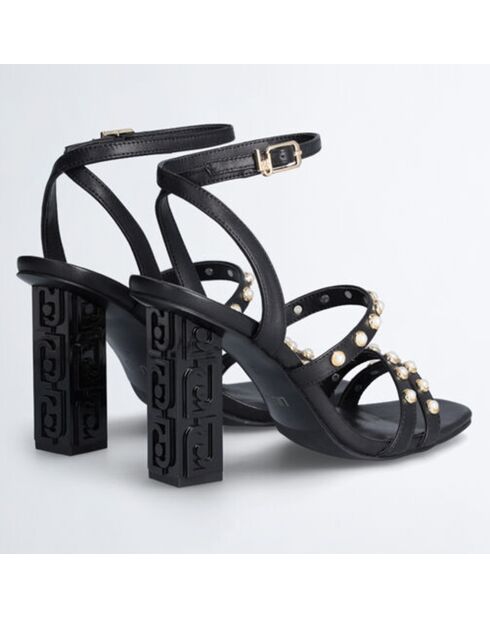 Sandales en Cuir Selena noires - Talon 10 cm