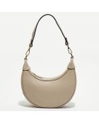 Tiva taupe leren schoudertas - 23,5x13,5x6,5 cm