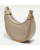 Tiva taupe leren schoudertas - 23,5x13,5x6,5 cm
