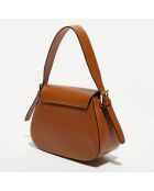 Sac porté épaule en Cuir Laura camel - 23x18x9 cm