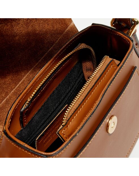 Sac porté épaule en Cuir Laura camel - 23x18x9 cm