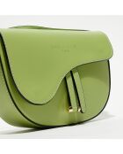 Sac bandoulière en Cuir Kena vert pistache - 22x16x5.5 cm