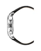 Montre Homme Quartz en Cuir Volcan noir/argenté