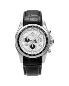 Montre Homme Quartz en Cuir Volcan noir/argenté