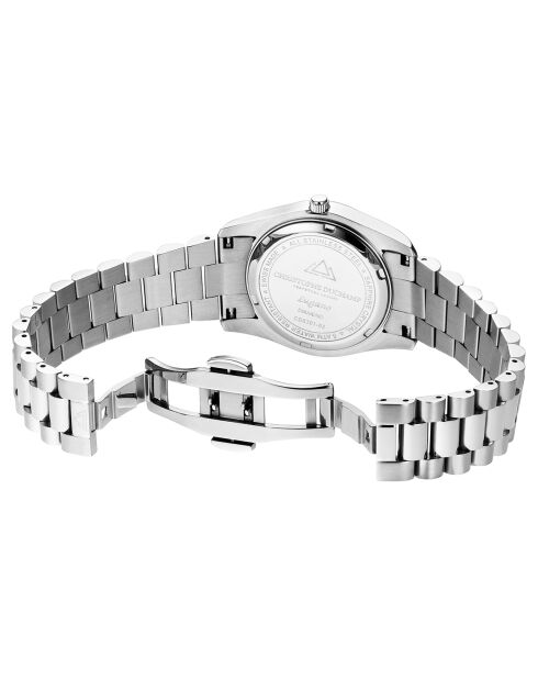 Montre Femme Quartz en Acier Lugano Diamant 0.36 ct argenté/noir