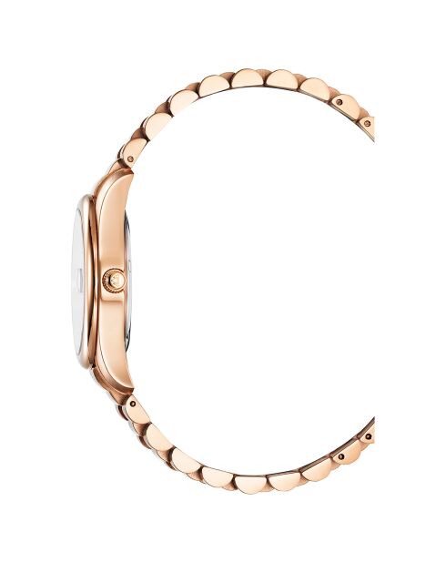 Montre Femme Quartz en Acier Lugano Diamant 0.36 ct doré rose