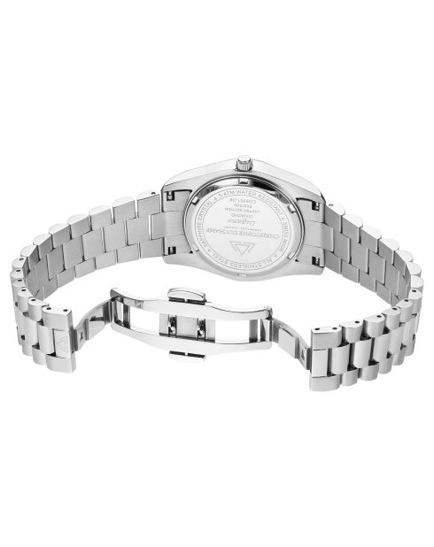 Montre Femme Quartz en Acier Lugano VI Diamants 0.495 ct argenté/violet