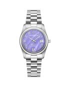 Montre Femme Quartz en Acier Lugano VI Diamants 0.495 ct argenté/violet