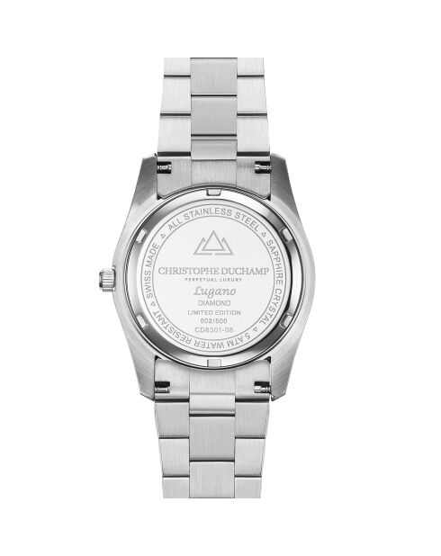 Montre Femme Quartz en Acier Lugano VI Diamants 0.495 ct argenté/violet