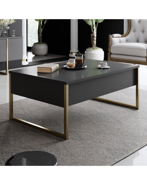 Table basse Luxe anthracite/doré