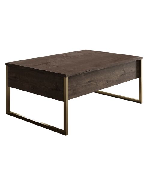 Table basse Luxe noyer/doré