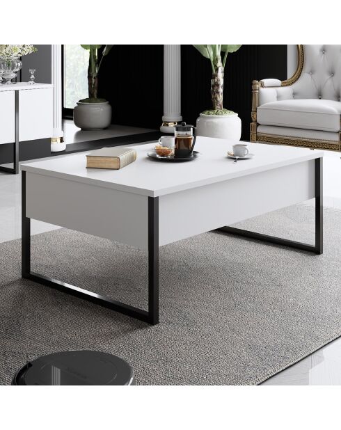 Table basse Luxe blanc/noir