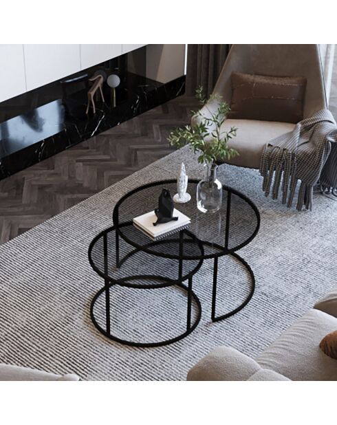 2 Tables basses gigognes Tokyo noires