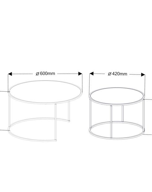 2 Tables basses gigognes Tokyo noires