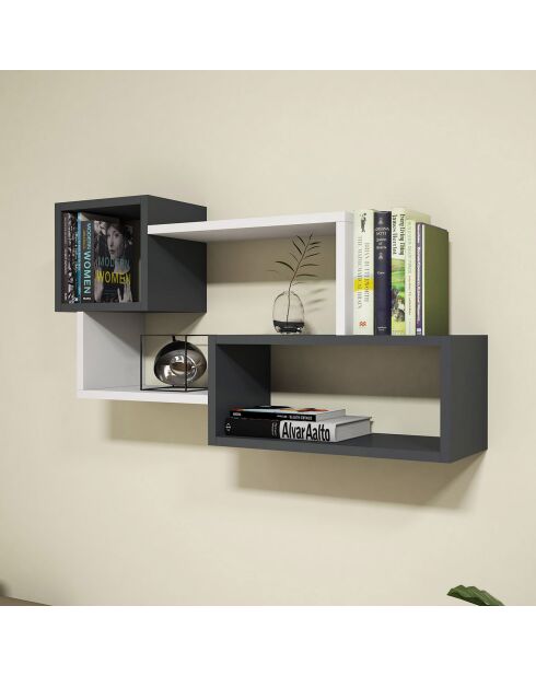 Estantería de pared afro blanco/antracita