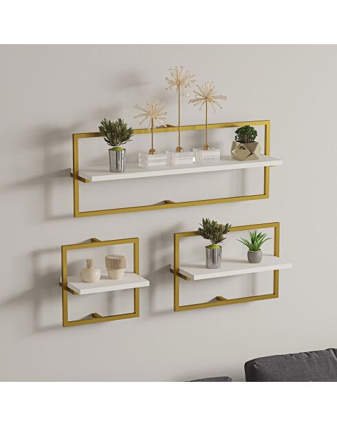 Etagère murale Yeso blanc/doré