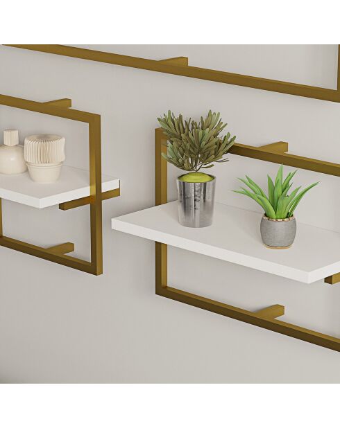 Etagère murale Yeso blanc/doré