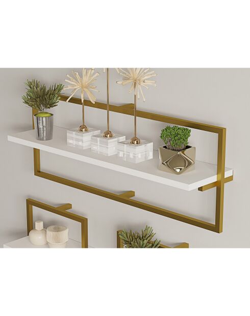 Etagère murale Yeso blanc/doré