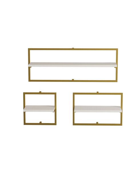 Etagère murale Yeso blanc/doré