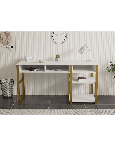 Bureau Emro blanc/doré