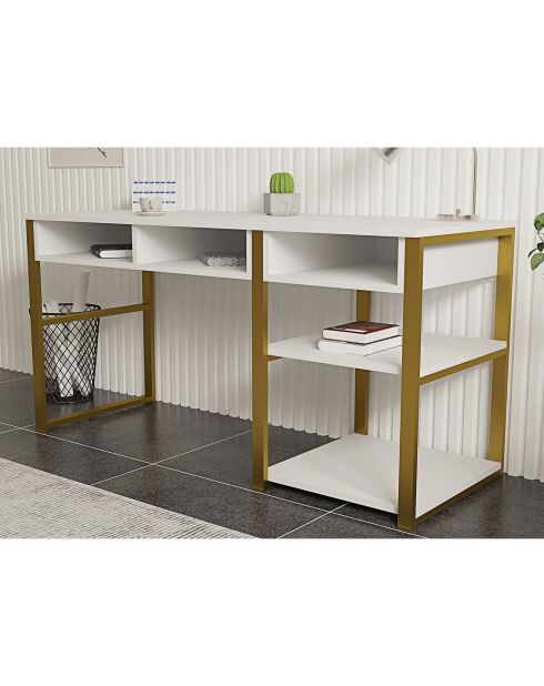 Bureau Emro blanc/doré