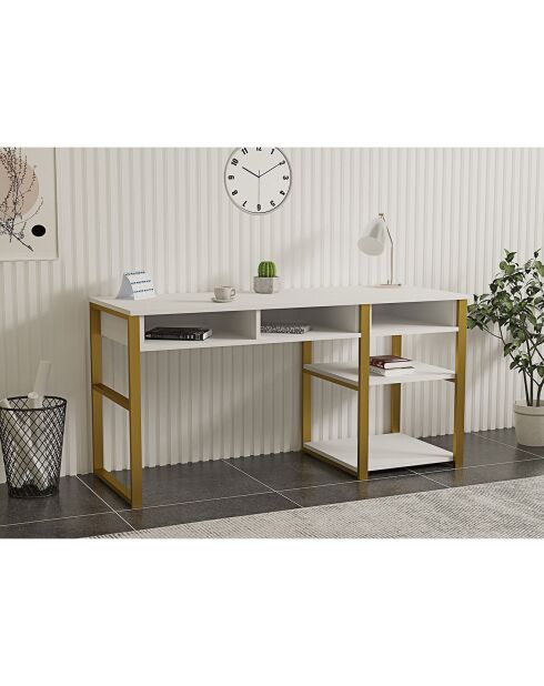 Bureau Emro blanc/doré