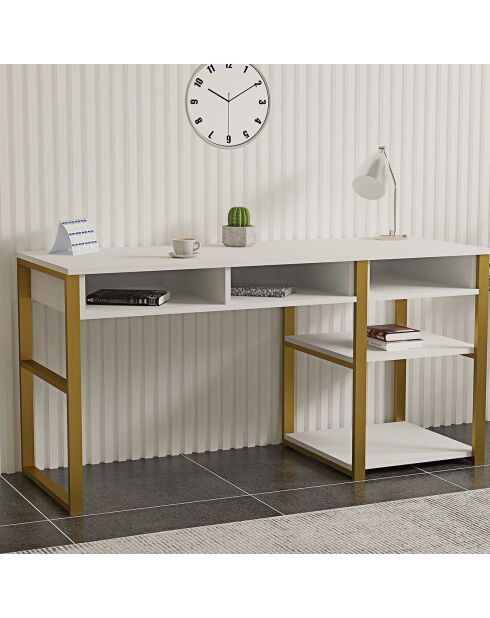 Bureau Emro blanc/doré