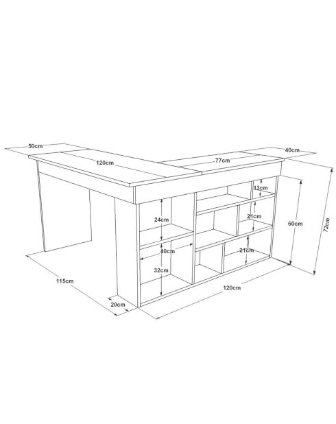 Bureau CT5 pin/blanc