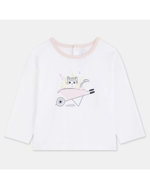 T-Shirt en Coton Bio Alamo ml print écru