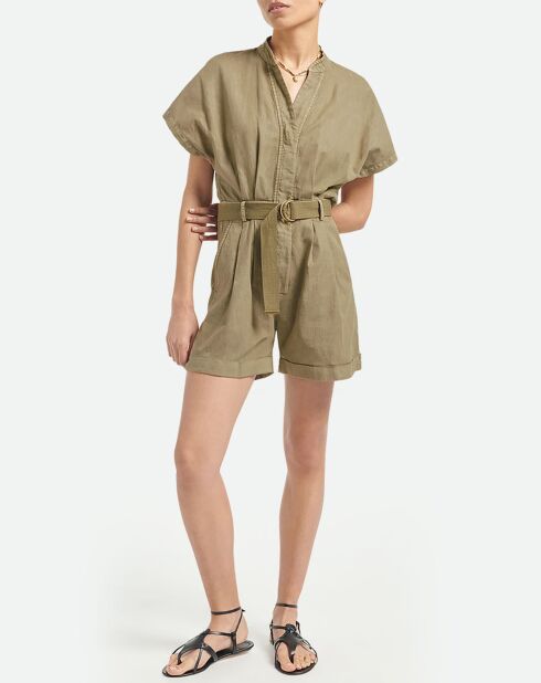Combinaison en Coton & Lin Atalante verte