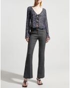 Blouse Mel motifs Velours bleu marine