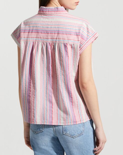 Chemise Levain rayée rose