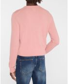 Pull 100% Cachemire Nachve col V rose