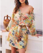 Robe 100% Soie Viviette imprimée multicolore