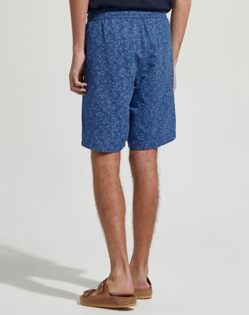 Bermuda en Coton& Lin Pudocklinp print bleu foncé