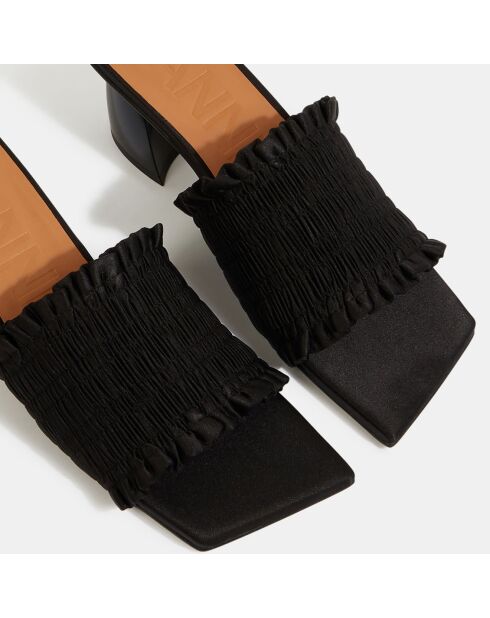 Mules Smock noires - Talon 6 cm