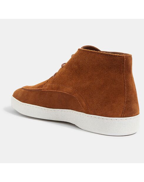 Derbies en Velours de Cuir mid camel