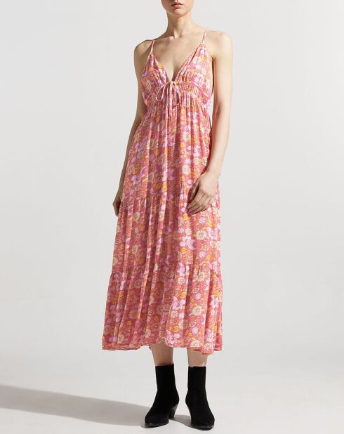 Robe Nahia imprimée rose pâle