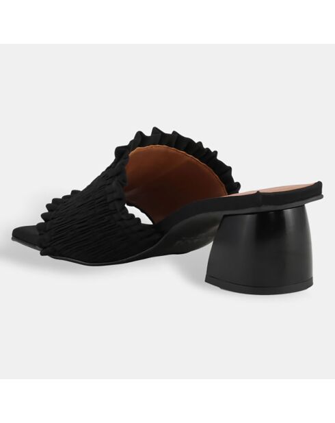 Mules Smock noires - Talon 6 cm