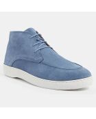 Derbies en Velours de Cuir mid bleu jean