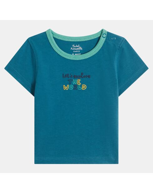 T-Shirt en Coton Bio Bino1 print bleu